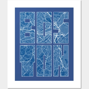 Boston, USA City Map Typography - Blueprint Posters and Art